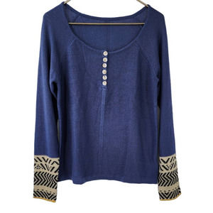 New Nwt Cupshe Knitt Mother Of Pearl Button Mixed Media Sweater Size‎ Medium